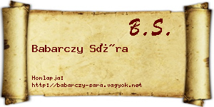 Babarczy Sára névjegykártya