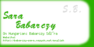 sara babarczy business card